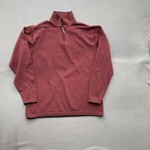 Tiger Woods Nike Pullover Mens Large Red Dri-Fit Half Zip Golf Sweater Athletic